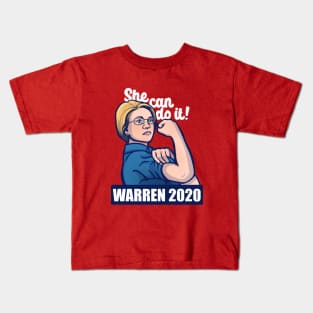 She can do it Warren 2020 Kids T-Shirt